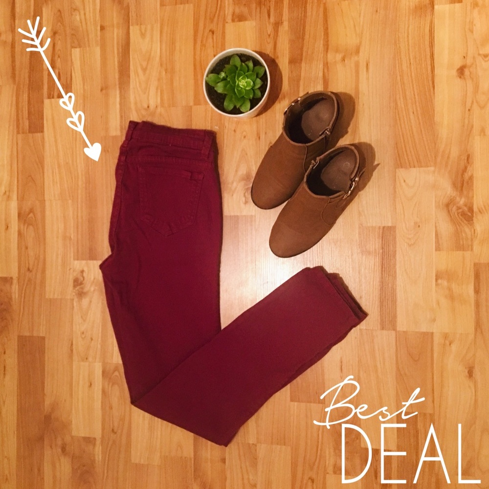 Burgundy Skinny Jeans